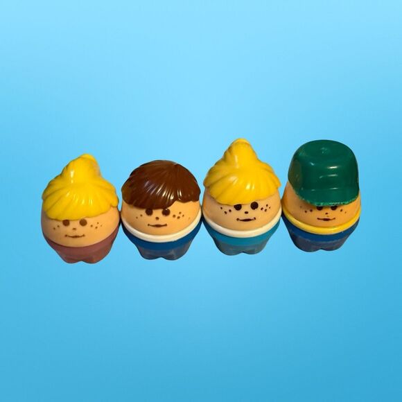 4 Vintage 80s Little Tikes Chunkie Toddle Tots Family Mom, Dad Green Cap, Kids - Picture 2 of 6